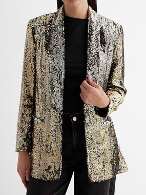 Express Sequin Open Front Boyfriend Blazer